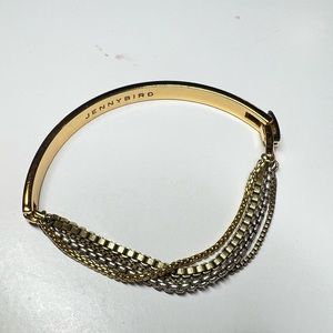 JENNY BIRD mixed chain gold and silver tone bracelet